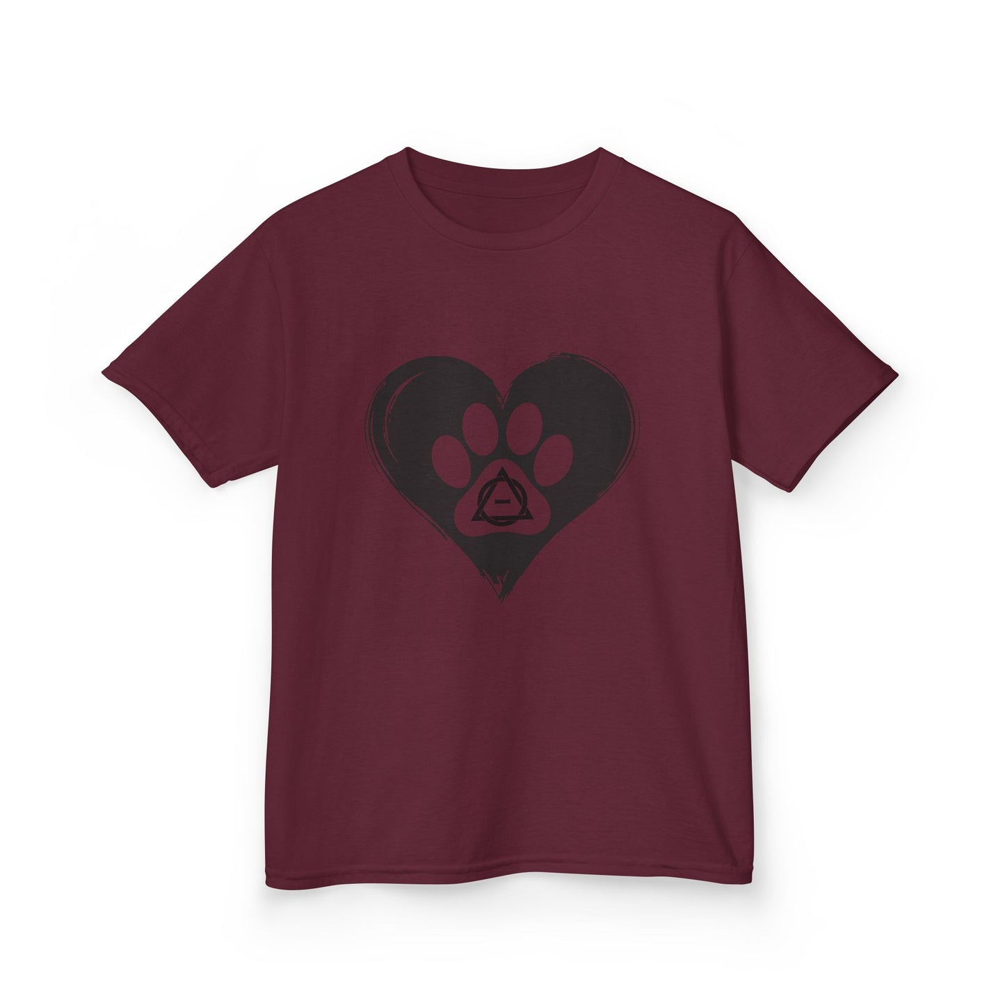 Therian Gear, Kids Tee, Therian Delta Symbol Paw Print Heart Design - Children's T-Shirt, Kid's Shirt, Youth Top, Cute Tee