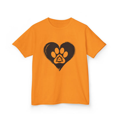 Therian Gear, Kids Tee, Therian Delta Symbol Paw Print Heart Design - Children's T-Shirt, Kid's Shirt, Youth Top, Cute Tee