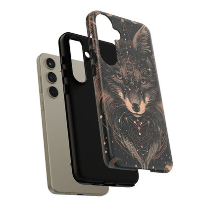 Wolf Phone Case, Tough Cases for Animal Lovers, Unique Gift, Boho Style, Nature Phone Cover, Galaxy Design, Therian