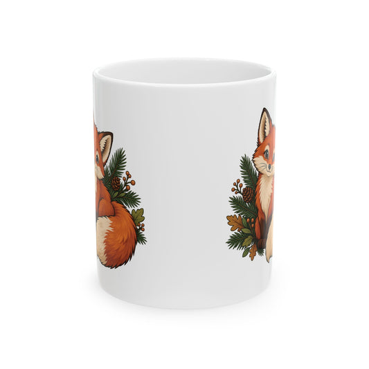 CountryCanvas Woodland Fox Ceramic Mug – 11oz