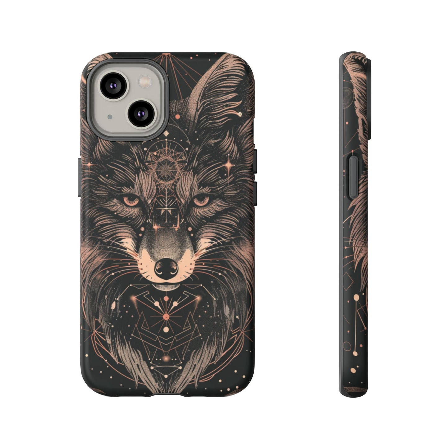 Wolf Phone Case, Tough Cases for Animal Lovers, Unique Gift, Boho Style, Nature Phone Cover, Galaxy Design, Therian
