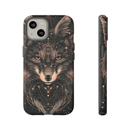 Wolf Phone Case, Tough Cases for Animal Lovers, Unique Gift, Boho Style, Nature Phone Cover, Galaxy Design, Therian