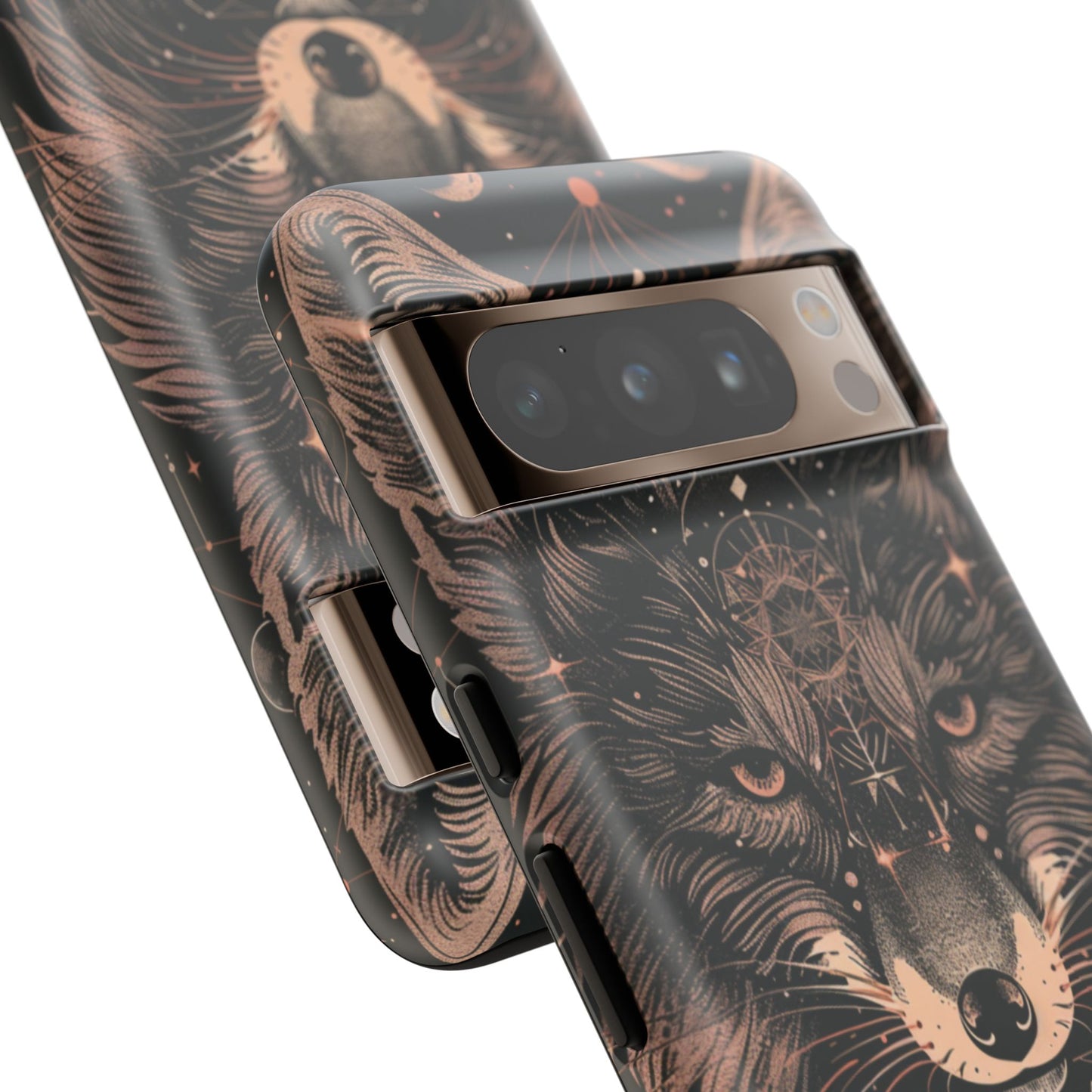 Wolf Phone Case, Tough Cases for Animal Lovers, Unique Gift, Boho Style, Nature Phone Cover, Galaxy Design, Therian