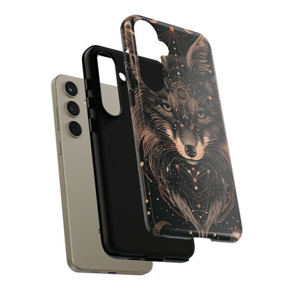 Wolf Phone Case, Tough Cases for Animal Lovers, Unique Gift, Boho Style, Nature Phone Cover, Galaxy Design, Therian