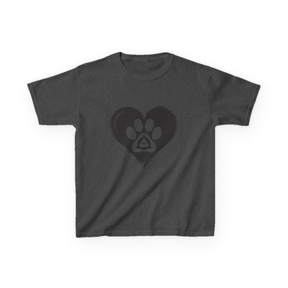 Therian Gear, Kids Tee, Therian Delta Symbol Paw Print Heart Design - Children's T-Shirt, Kid's Shirt, Youth Top, Cute Tee