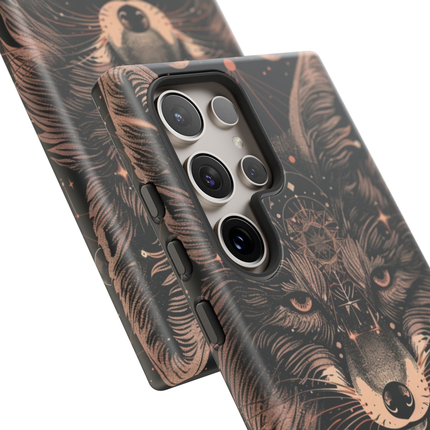 Wolf Phone Case, Tough Cases for Animal Lovers, Unique Gift, Boho Style, Nature Phone Cover, Galaxy Design, Therian