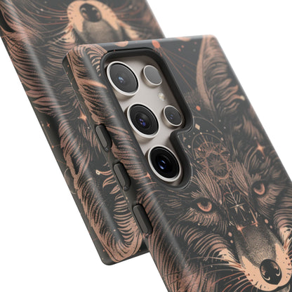Wolf Phone Case, Tough Cases for Animal Lovers, Unique Gift, Boho Style, Nature Phone Cover, Galaxy Design, Therian