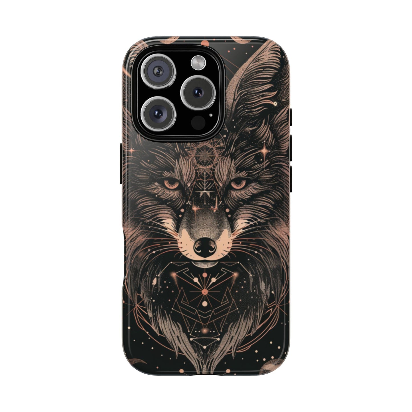 Wolf Phone Case, Tough Cases for Animal Lovers, Unique Gift, Boho Style, Nature Phone Cover, Galaxy Design, Therian