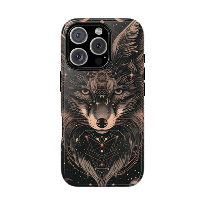 Wolf Phone Case, Tough Cases for Animal Lovers, Unique Gift, Boho Style, Nature Phone Cover, Galaxy Design, Therian