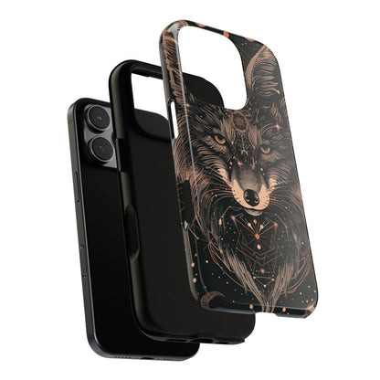 Wolf Phone Case, Tough Cases for Animal Lovers, Unique Gift, Boho Style, Nature Phone Cover, Galaxy Design, Therian