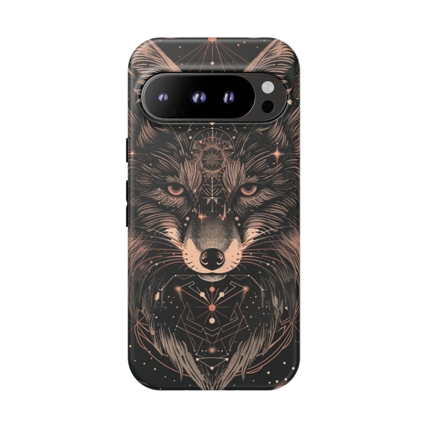Wolf Phone Case, Tough Cases for Animal Lovers, Unique Gift, Boho Style, Nature Phone Cover, Galaxy Design, Therian