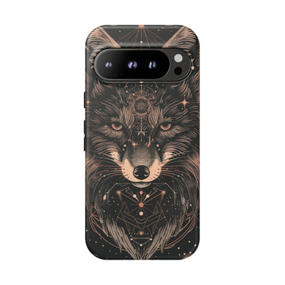 Wolf Phone Case, Tough Cases for Animal Lovers, Unique Gift, Boho Style, Nature Phone Cover, Galaxy Design, Therian
