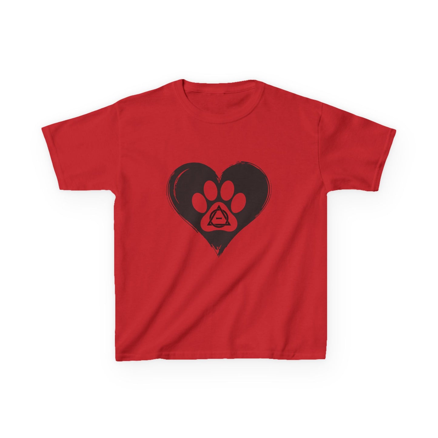 Therian Gear, Kids Tee, Therian Delta Symbol Paw Print Heart Design - Children's T-Shirt, Kid's Shirt, Youth Top, Cute Tee