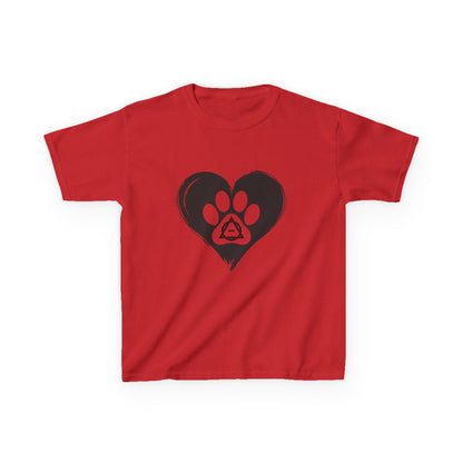 Therian Gear, Kids Tee, Therian Delta Symbol Paw Print Heart Design - Children's T-Shirt, Kid's Shirt, Youth Top, Cute Tee
