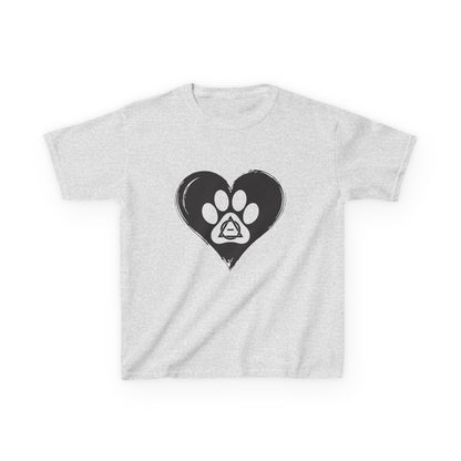 Therian Gear, Kids Tee, Therian Delta Symbol Paw Print Heart Design - Children's T-Shirt, Kid's Shirt, Youth Top, Cute Tee