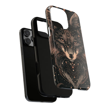 Wolf Phone Case, Tough Cases for Animal Lovers, Unique Gift, Boho Style, Nature Phone Cover, Galaxy Design, Therian
