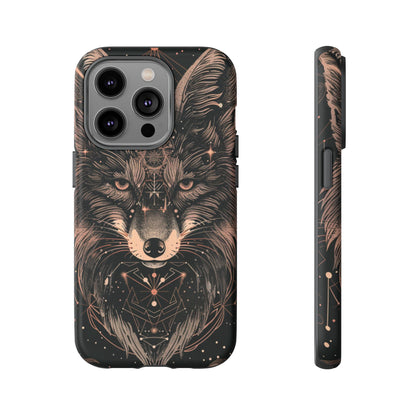 Wolf Phone Case, Tough Cases for Animal Lovers, Unique Gift, Boho Style, Nature Phone Cover, Galaxy Design, Therian