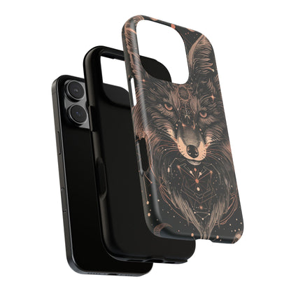 Wolf Phone Case, Tough Cases for Animal Lovers, Unique Gift, Boho Style, Nature Phone Cover, Galaxy Design, Therian