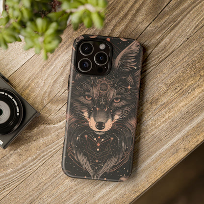 Wolf Phone Case, Tough Cases for Animal Lovers, Unique Gift, Boho Style, Nature Phone Cover, Galaxy Design, Therian