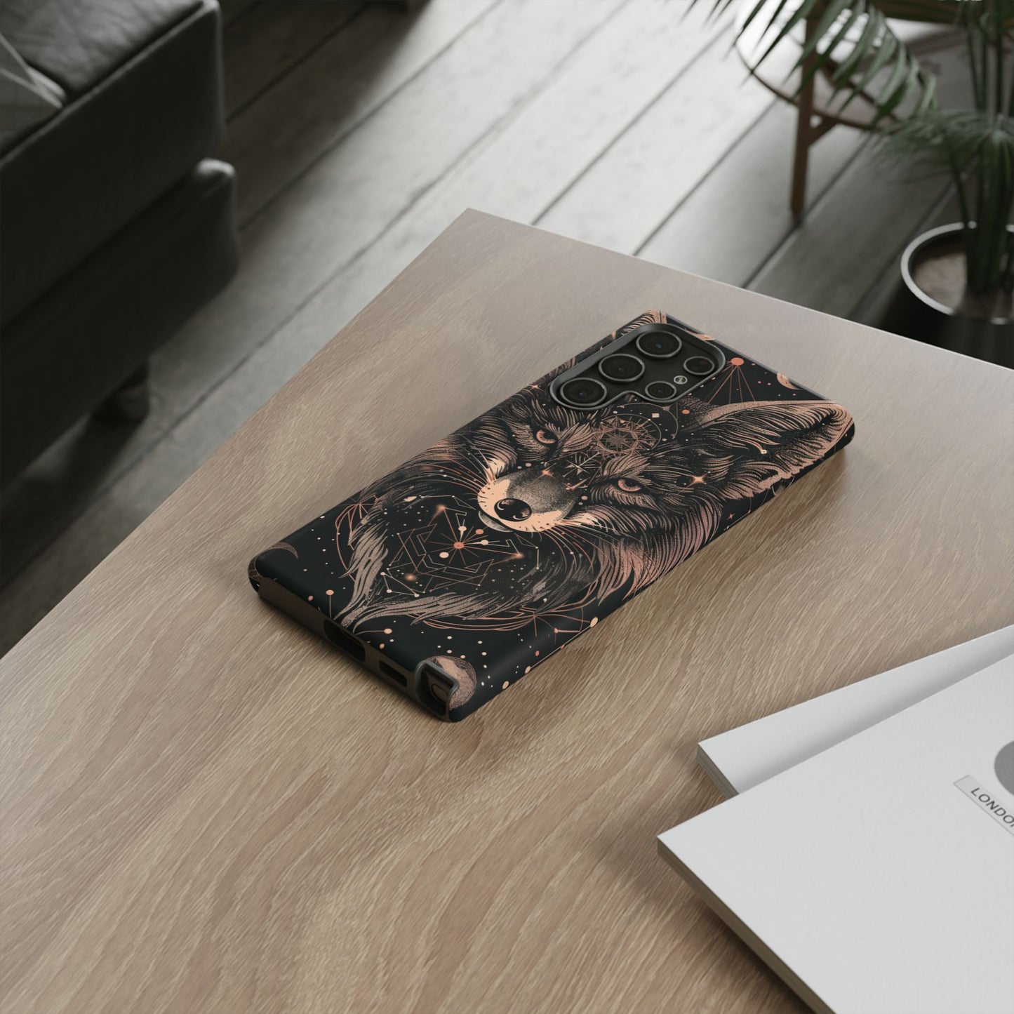 Wolf Phone Case, Tough Cases for Animal Lovers, Unique Gift, Boho Style, Nature Phone Cover, Galaxy Design, Therian