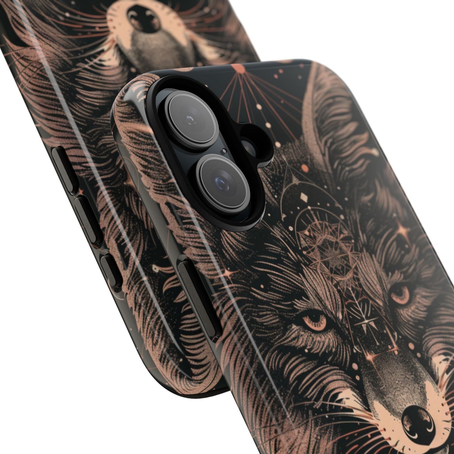 Wolf Phone Case, Tough Cases for Animal Lovers, Unique Gift, Boho Style, Nature Phone Cover, Galaxy Design, Therian