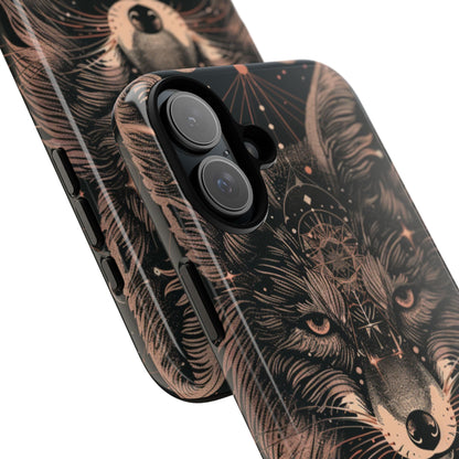 Wolf Phone Case, Tough Cases for Animal Lovers, Unique Gift, Boho Style, Nature Phone Cover, Galaxy Design, Therian