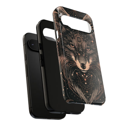 Wolf Phone Case, Tough Cases for Animal Lovers, Unique Gift, Boho Style, Nature Phone Cover, Galaxy Design, Therian