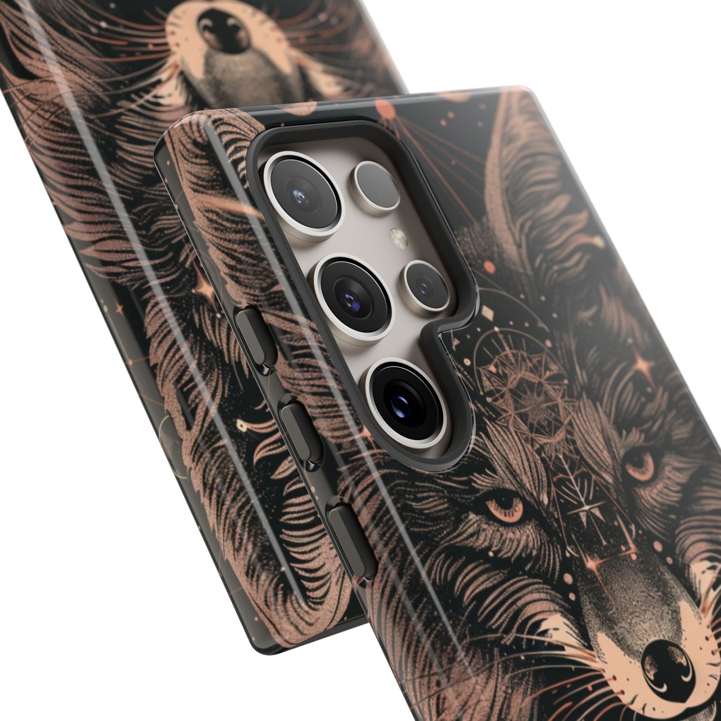 Wolf Phone Case, Tough Cases for Animal Lovers, Unique Gift, Boho Style, Nature Phone Cover, Galaxy Design, Therian