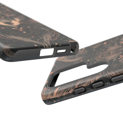 Wolf Phone Case, Tough Cases for Animal Lovers, Unique Gift, Boho Style, Nature Phone Cover, Galaxy Design, Therian