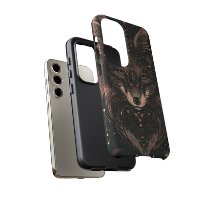 Wolf Phone Case, Tough Cases for Animal Lovers, Unique Gift, Boho Style, Nature Phone Cover, Galaxy Design, Therian