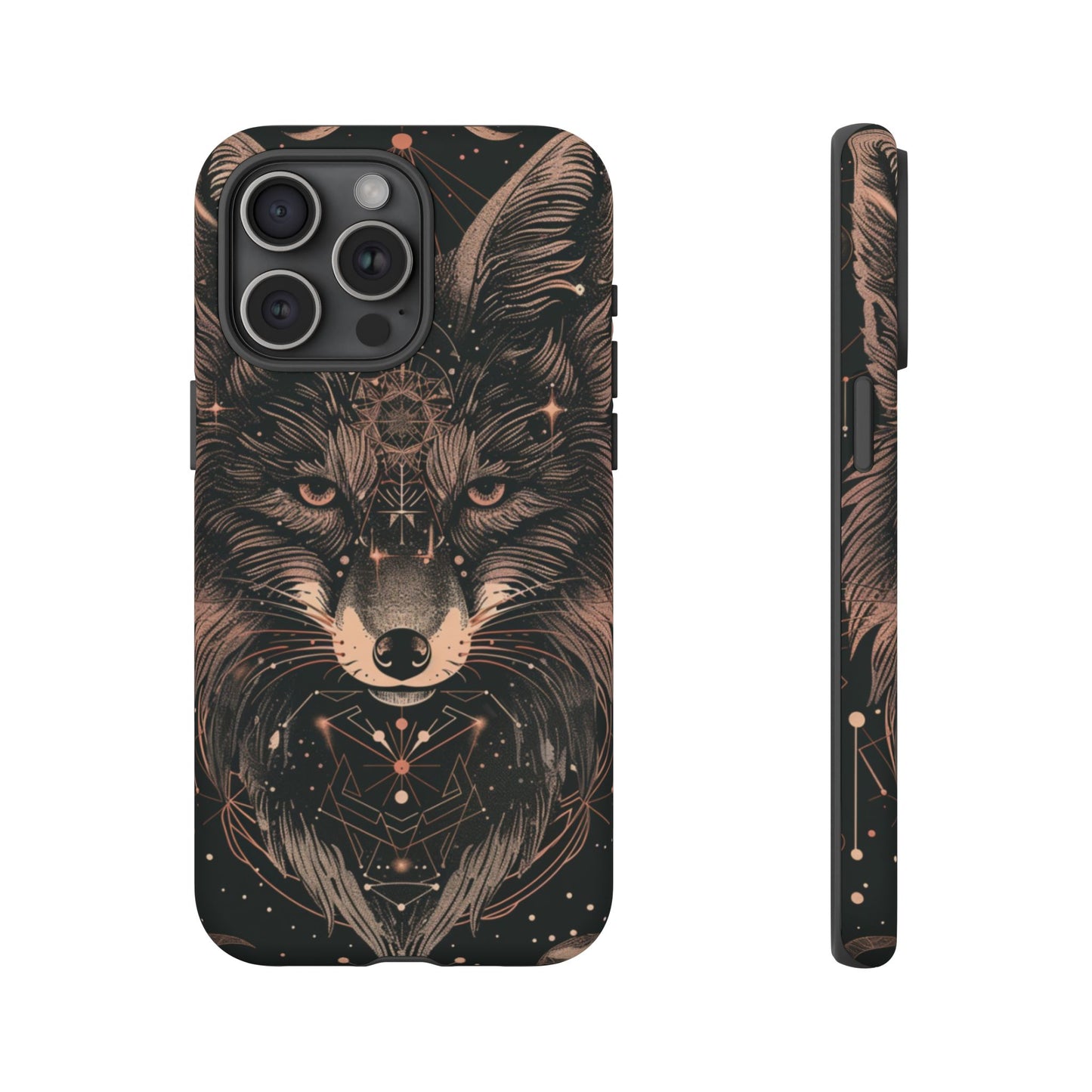 Wolf Phone Case, Tough Cases for Animal Lovers, Unique Gift, Boho Style, Nature Phone Cover, Galaxy Design, Therian