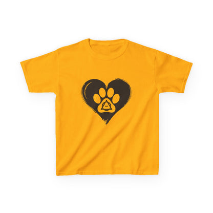 Therian Gear, Kids Tee, Therian Delta Symbol Paw Print Heart Design - Children's T-Shirt, Kid's Shirt, Youth Top, Cute Tee