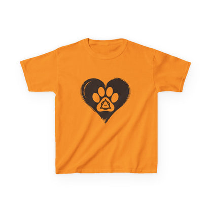 Therian Gear, Kids Tee, Therian Delta Symbol Paw Print Heart Design - Children's T-Shirt, Kid's Shirt, Youth Top, Cute Tee