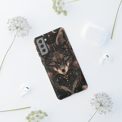 Wolf Phone Case, Tough Cases for Animal Lovers, Unique Gift, Boho Style, Nature Phone Cover, Galaxy Design, Therian