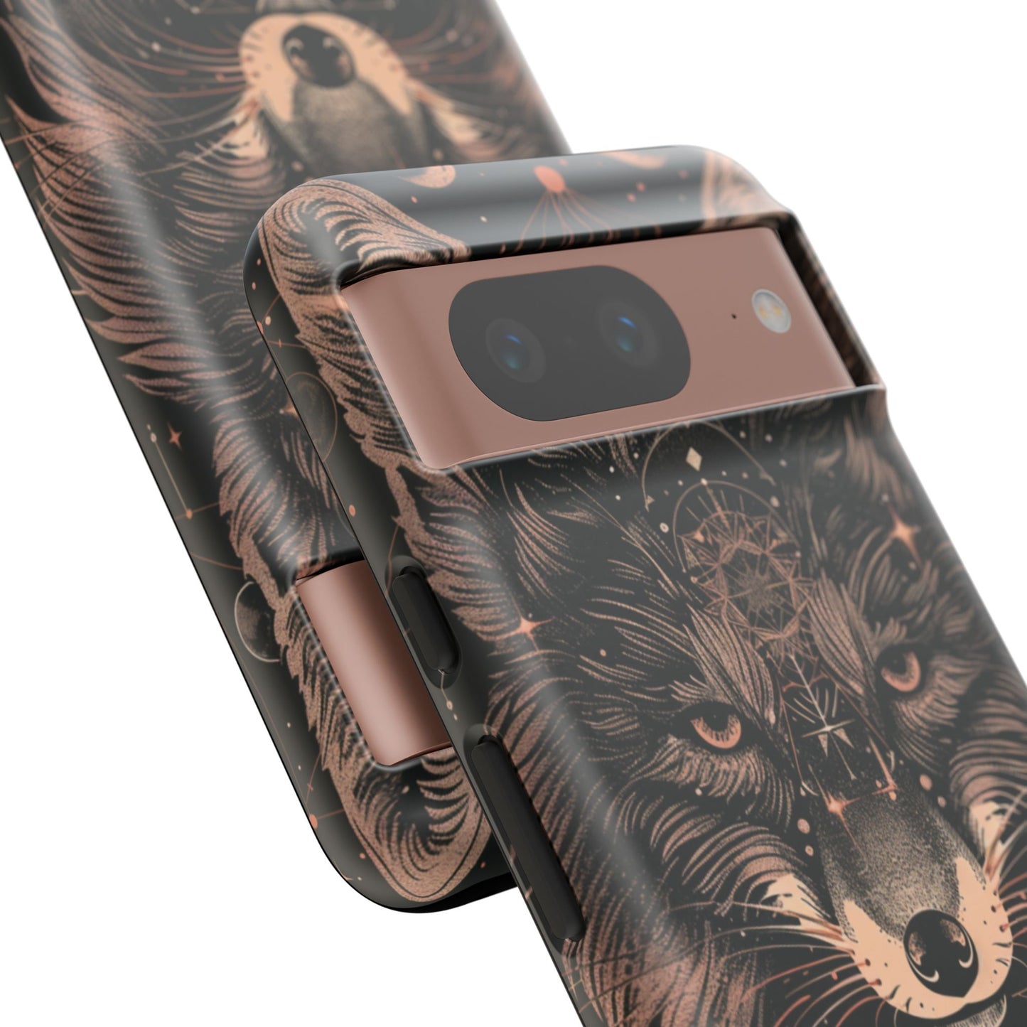 Wolf Phone Case, Tough Cases for Animal Lovers, Unique Gift, Boho Style, Nature Phone Cover, Galaxy Design, Therian