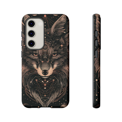 Wolf Phone Case, Tough Cases for Animal Lovers, Unique Gift, Boho Style, Nature Phone Cover, Galaxy Design, Therian