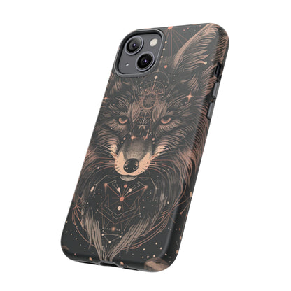 Wolf Phone Case, Tough Cases for Animal Lovers, Unique Gift, Boho Style, Nature Phone Cover, Galaxy Design, Therian