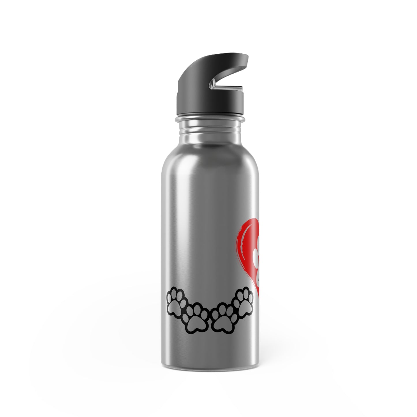 Therian Gear, Water Bottle, therian symbol in a heart design - Stainless Steel Tumbler, Cup with Straw, 20oz