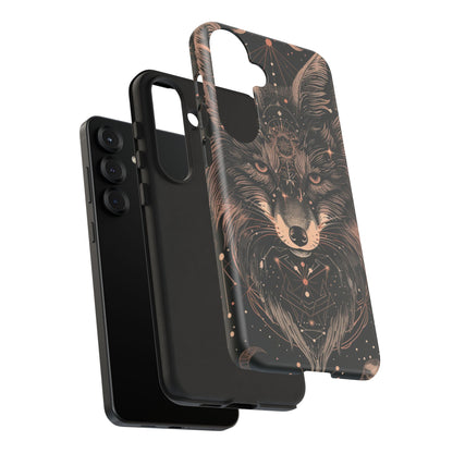 Wolf Phone Case, Tough Cases for Animal Lovers, Unique Gift, Boho Style, Nature Phone Cover, Galaxy Design, Therian