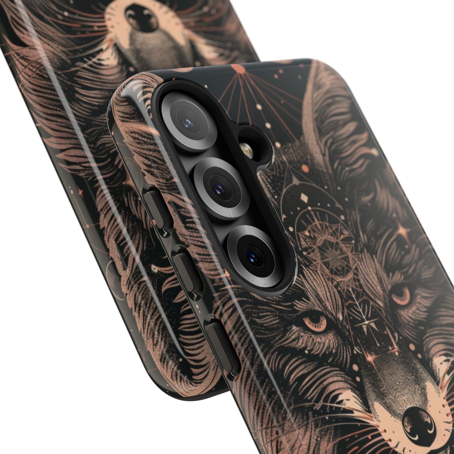 Wolf Phone Case, Tough Cases for Animal Lovers, Unique Gift, Boho Style, Nature Phone Cover, Galaxy Design, Therian