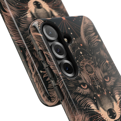 Wolf Phone Case, Tough Cases for Animal Lovers, Unique Gift, Boho Style, Nature Phone Cover, Galaxy Design, Therian