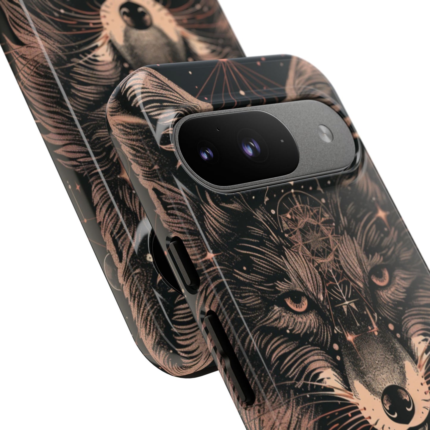 Wolf Phone Case, Tough Cases for Animal Lovers, Unique Gift, Boho Style, Nature Phone Cover, Galaxy Design, Therian