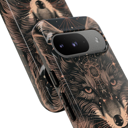 Wolf Phone Case, Tough Cases for Animal Lovers, Unique Gift, Boho Style, Nature Phone Cover, Galaxy Design, Therian