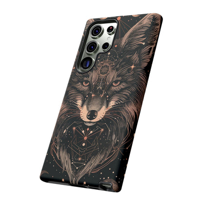Wolf Phone Case, Tough Cases for Animal Lovers, Unique Gift, Boho Style, Nature Phone Cover, Galaxy Design, Therian