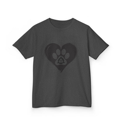 Therian Gear, Kids Tee, Therian Delta Symbol Paw Print Heart Design - Children's T-Shirt, Kid's Shirt, Youth Top, Cute Tee