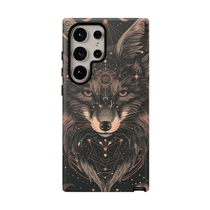 Wolf Phone Case, Tough Cases for Animal Lovers, Unique Gift, Boho Style, Nature Phone Cover, Galaxy Design, Therian