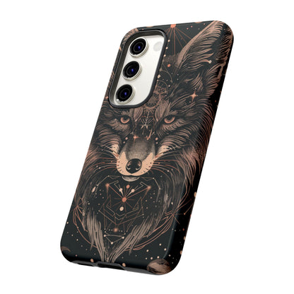 Wolf Phone Case, Tough Cases for Animal Lovers, Unique Gift, Boho Style, Nature Phone Cover, Galaxy Design, Therian