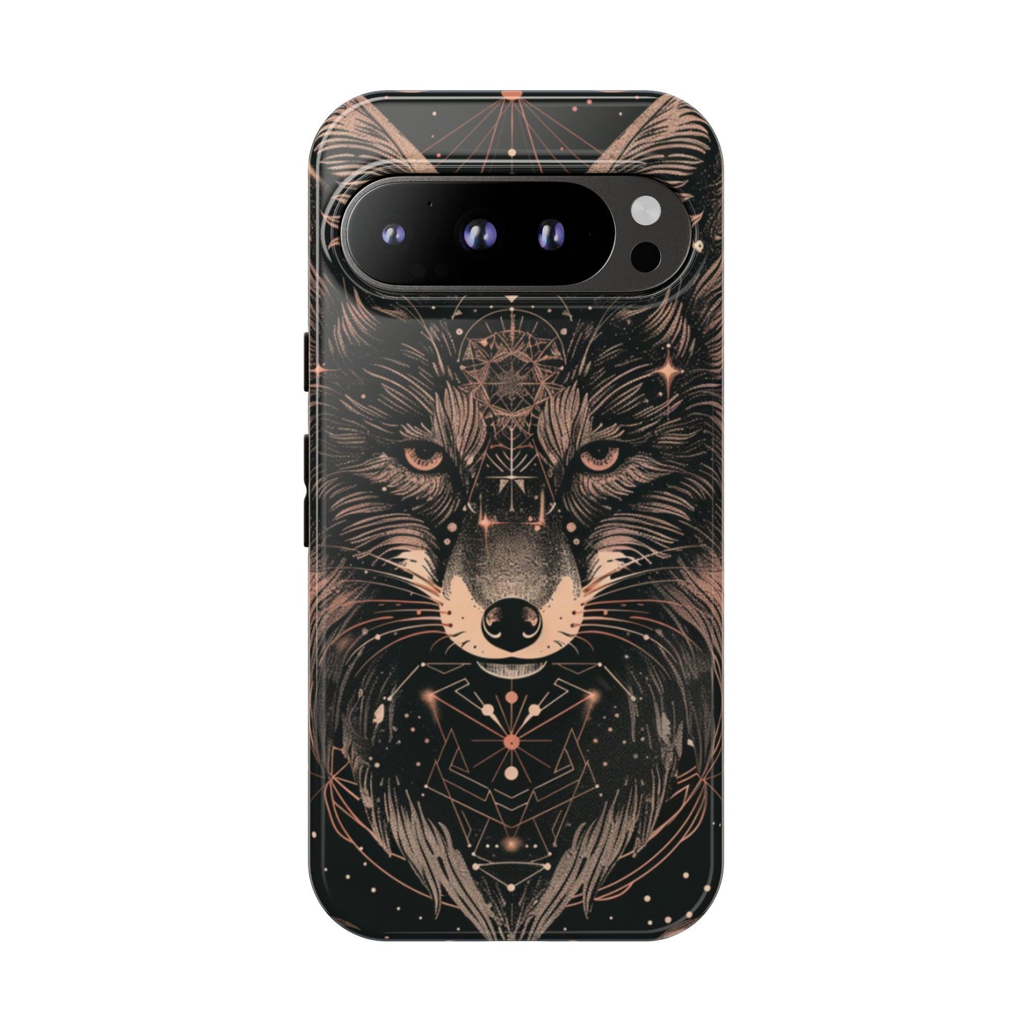 Wolf Phone Case, Tough Cases for Animal Lovers, Unique Gift, Boho Style, Nature Phone Cover, Galaxy Design, Therian