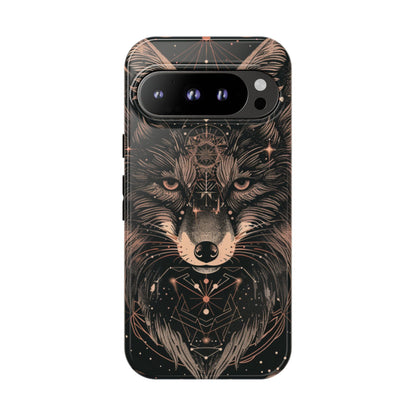 Wolf Phone Case, Tough Cases for Animal Lovers, Unique Gift, Boho Style, Nature Phone Cover, Galaxy Design, Therian