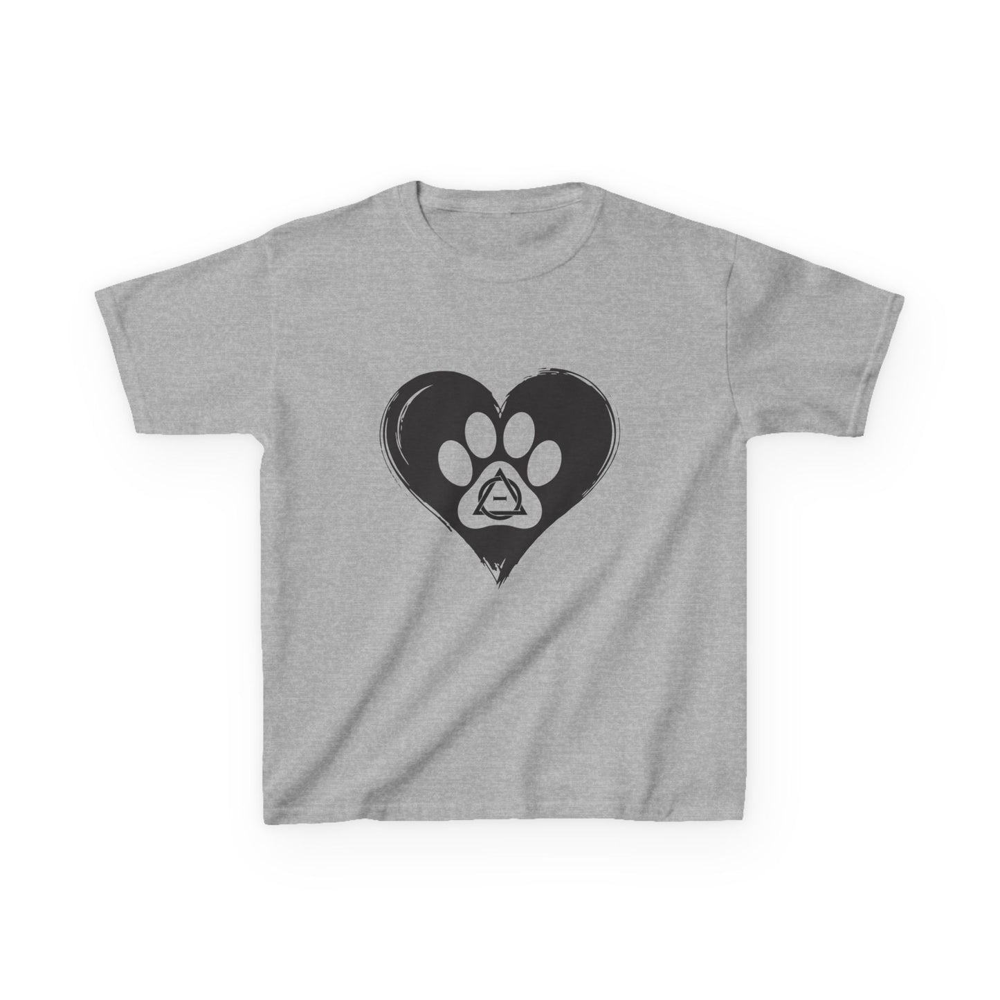 Therian Gear, Kids Tee, Therian Delta Symbol Paw Print Heart Design - Children's T-Shirt, Kid's Shirt, Youth Top, Cute Tee